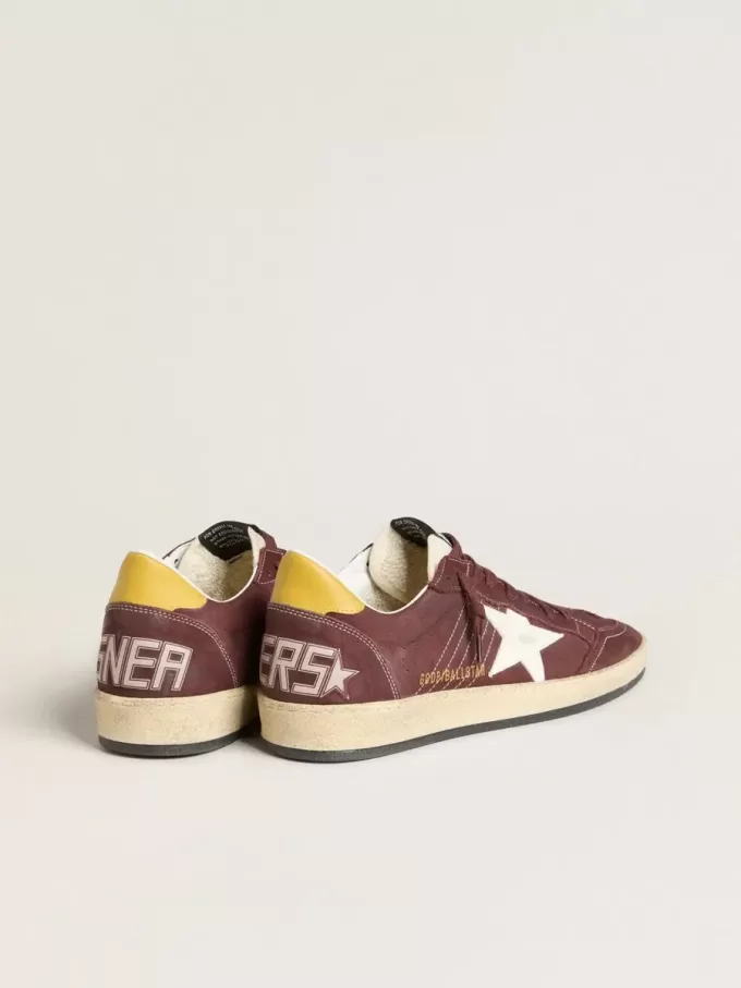 Ball Star para mujer en nubuck chocolate con estrella y lengüeta en el talón de piel