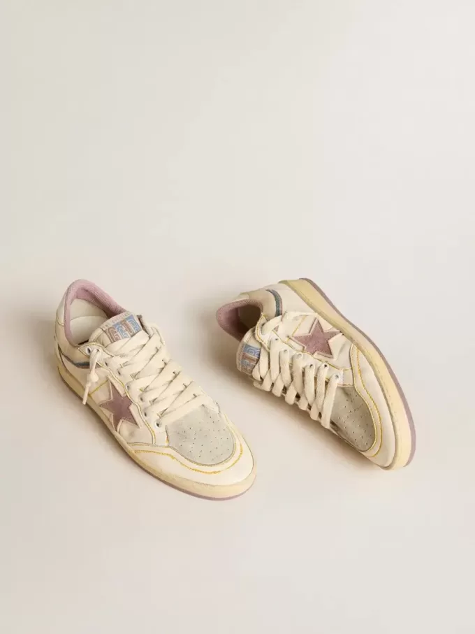 Ball Star para mujer en piel napa con estrella de TPU malva y lengüeta de cuero en el talón Ball Star para mujer en piel napa con estrella de TPU malva y lengüeta de cuero en el talón