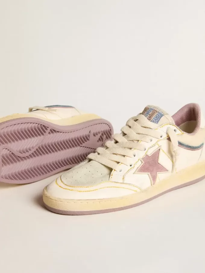 Ball Star para mujer en piel napa con estrella de TPU malva y lengüeta de cuero en el talón Ball Star para mujer en piel napa con estrella de TPU malva y lengüeta de cuero en el talón