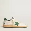 Ball Star Wishes para hombre en piel napa blanca con estrella y lengüeta en el talón en piel verde Ball Star Wishes para hombre en piel napa blanca con estrella y lengüeta en el talón en piel verde