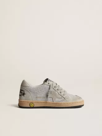 Ball Star Young en glitter con inserciones de ante gris hielo