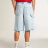 Bermudas de denim para hombre con efecto desgastado Bermudas de denim para hombre con efecto desgastado