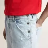 Bermudas de denim para hombre con efecto desgastado Bermudas de denim para hombre con efecto desgastado