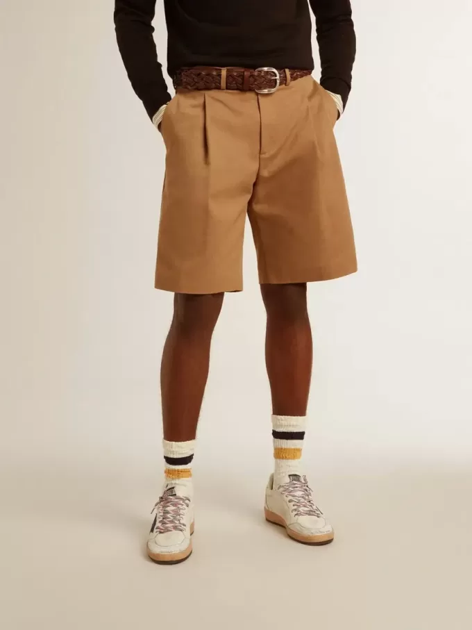 Bermudas de hombre en algodón beige Bermudas de hombre en algodón beige