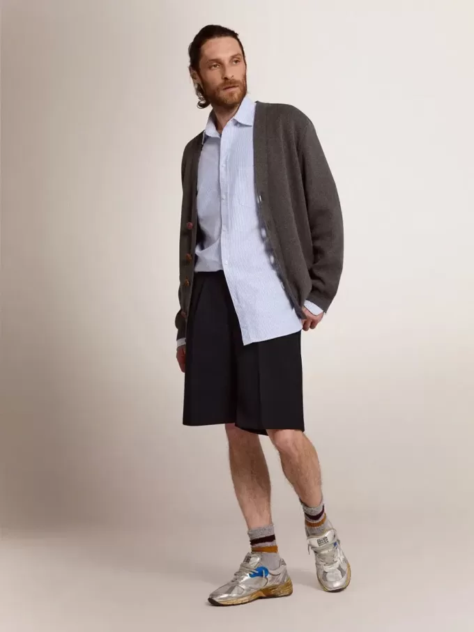 Bermudas de hombre en lana azul oscuro Bermudas de hombre en lana azul oscuro