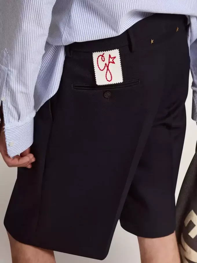 Bermudas de hombre en lana azul oscuro Bermudas de hombre en lana azul oscuro