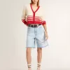 Bermudas de mujer en denim con efecto desgastado Bermudas de mujer en denim con efecto desgastado