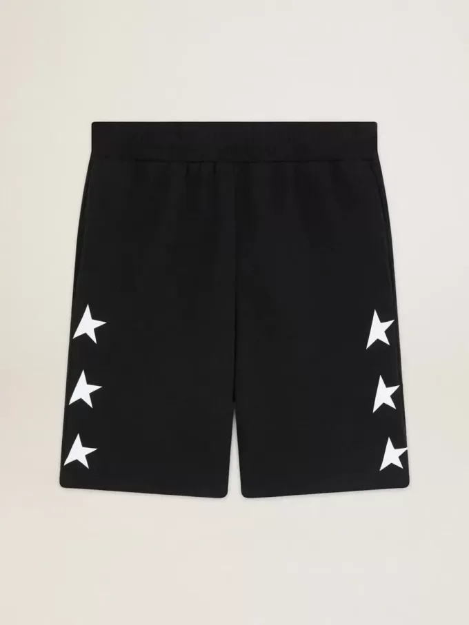 Bermudas negras para hombre con estrellas blancas Bermudas negras para hombre con estrellas blancas