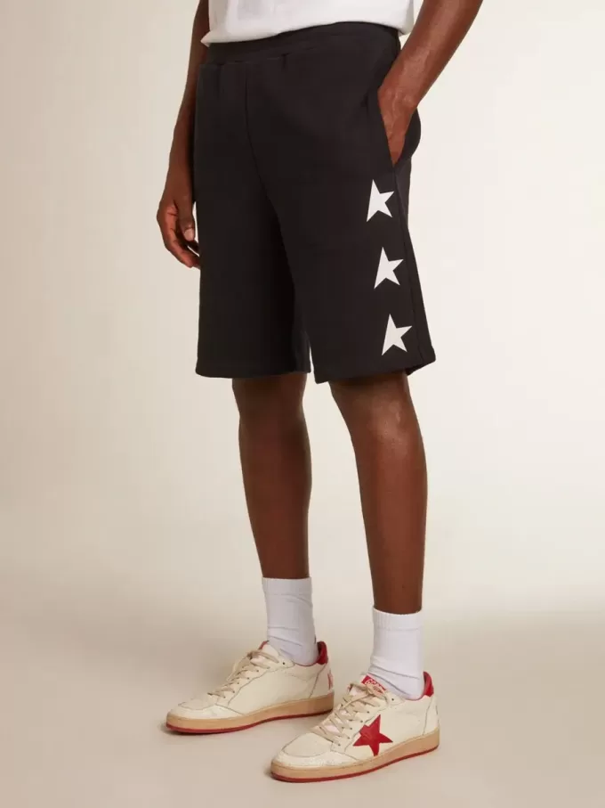Bermudas negras para hombre con estrellas blancas Bermudas negras para hombre con estrellas blancas
