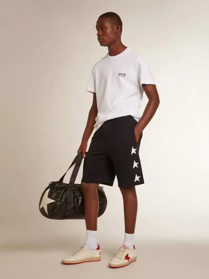 Bermudas negras para hombre con estrellas blancas Bermudas negras para hombre con estrellas blancas