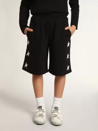 Bermudas negras para niño con estrellas blancas