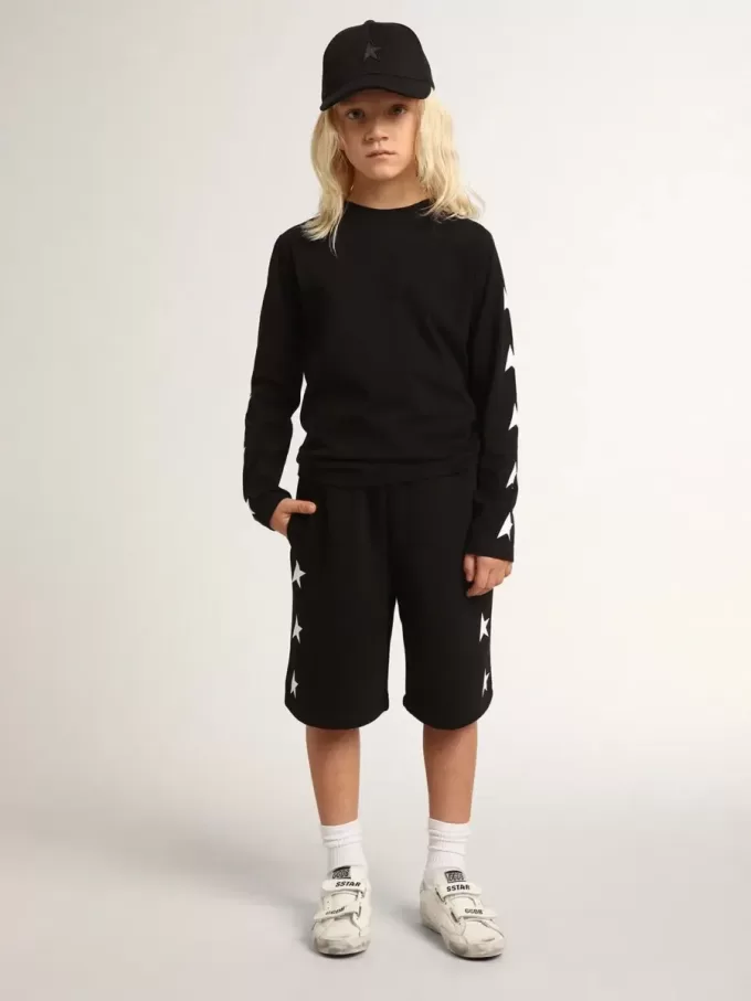 Bermudas negras para niño con estrellas blancas Bermudas negras para niño con estrellas blancas