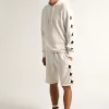 Bermudas vintage blancas para hombre con estrellas negras en contraste Bermudas vintage blancas para hombre con estrellas negras en contraste