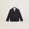 Blazer azul oscuro con doble botonadura para niño