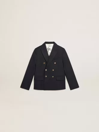 Blazer azul oscuro con doble botonadura para niño