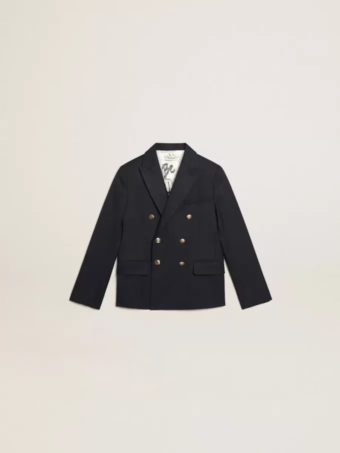 Blazer azul oscuro con doble botonadura para niño