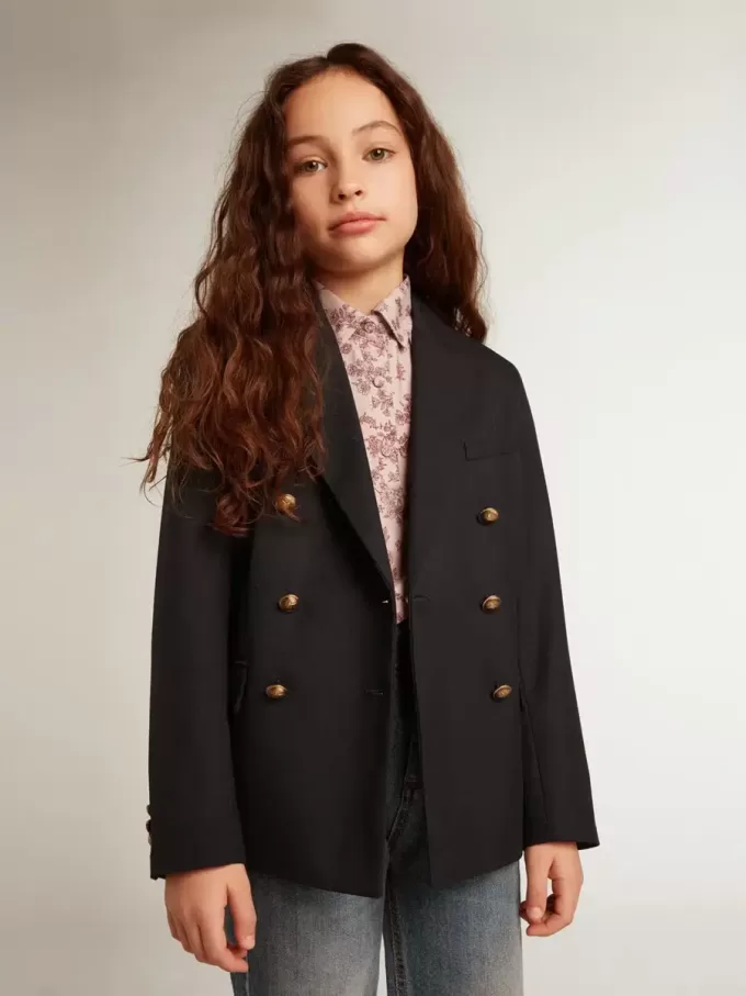 Blazer azul oscuro con doble botonadura para niño