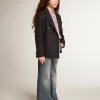 Blazer azul oscuro con doble botonadura para niño