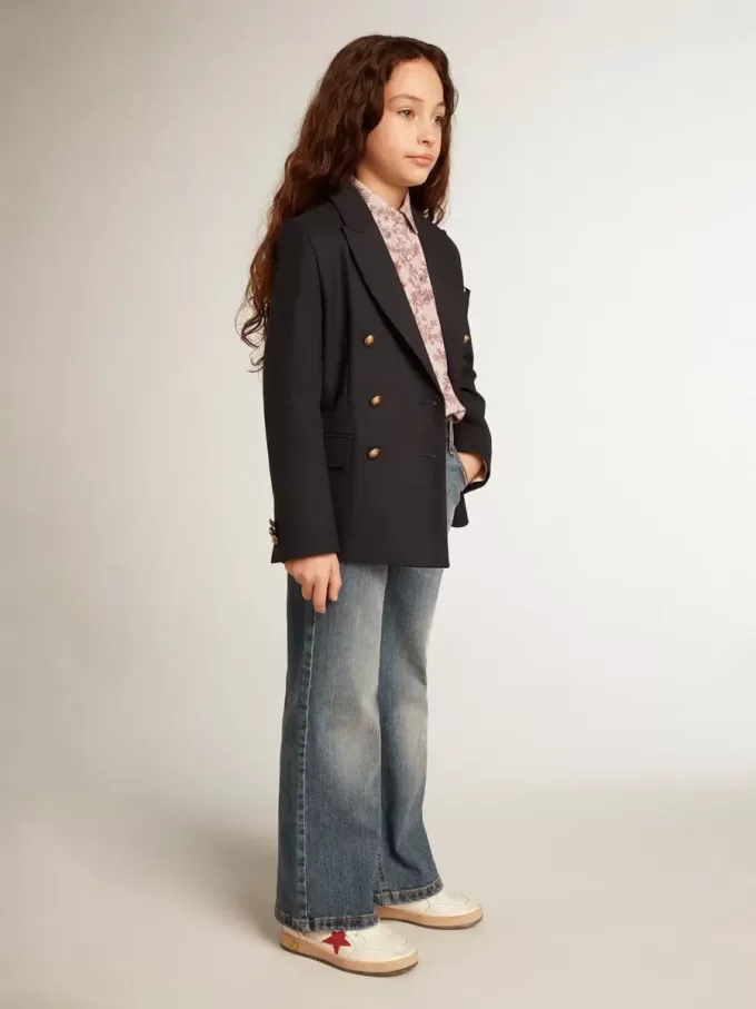 Blazer azul oscuro con doble botonadura para niño
