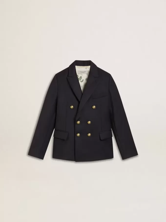 Blazer azul oscuro de doble botonadura para niño
