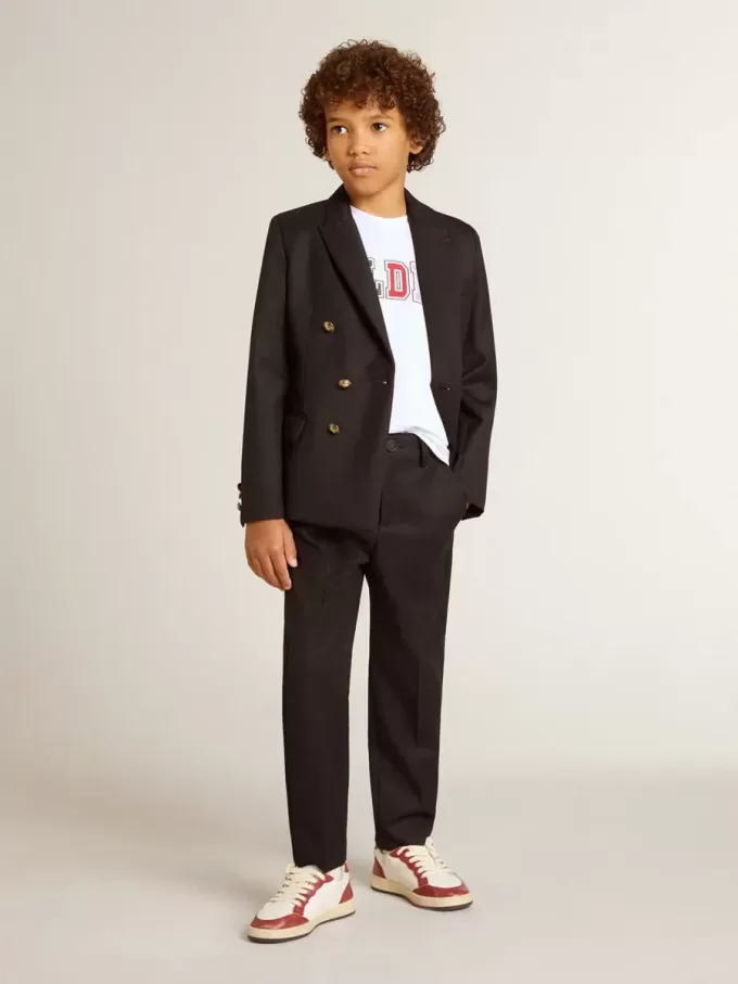Blazer azul oscuro de doble botonadura para niño