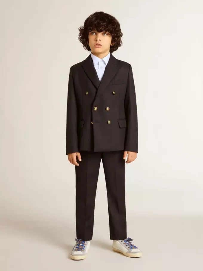 Blazer azul oscuro de doble botonadura para niño