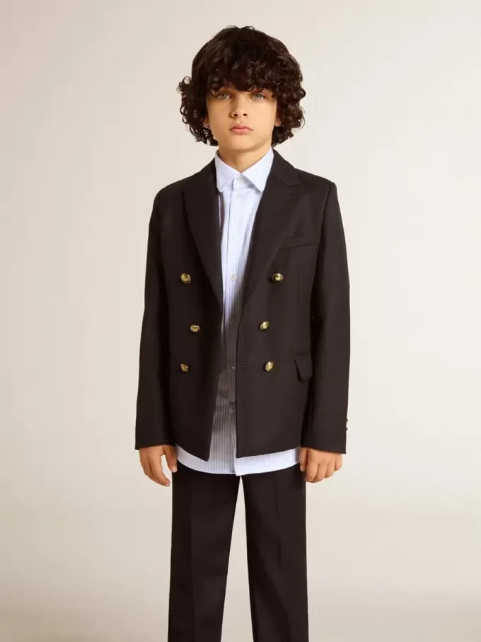 Blazer azul oscuro de doble botonadura para niño