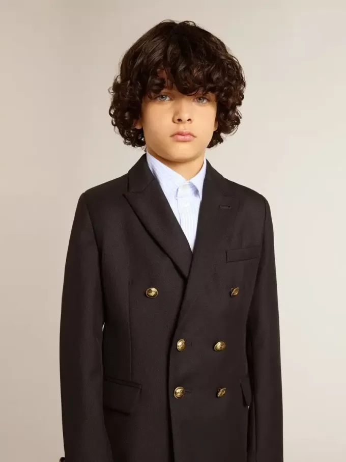 Blazer azul oscuro de doble botonadura para niño
