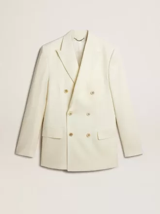 Blazer cruzado de color crema para hombre