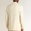Blazer cruzado de color crema para hombre Blazer cruzado de color crema para hombre