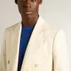 Blazer cruzado de color crema para hombre Blazer cruzado de color crema para hombre