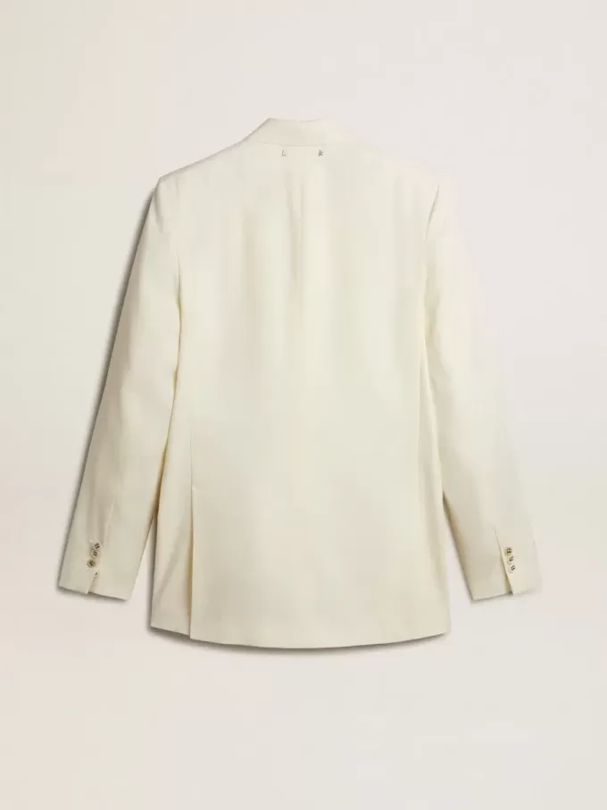 Blazer cruzado de color crema para hombre Blazer cruzado de color crema para hombre