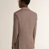 Blazer cruzado de lana mezclada con diseño chevron en color beige para hombre Blazer cruzado de lana mezclada con diseño chevron en color beige para hombre