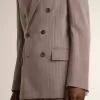 Blazer cruzado de lana mezclada con diseño chevron en color beige para hombre Blazer cruzado de lana mezclada con diseño chevron en color beige para hombre