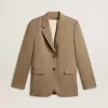 Blazer cruzado gris paloma para mujer Blazer cruzado gris paloma para mujer