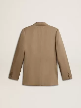 Blazer cruzado gris paloma para mujer
