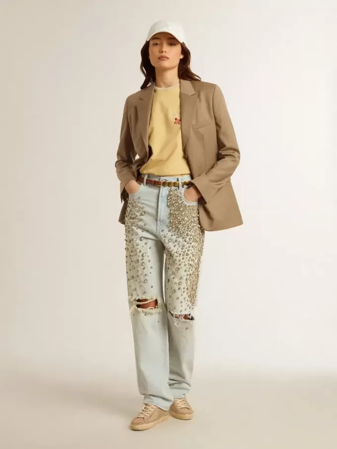 Blazer cruzado gris paloma para mujer Blazer cruzado gris paloma para mujer