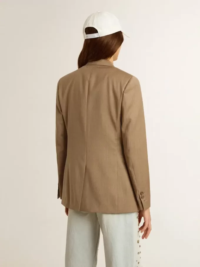 Blazer cruzado gris paloma para mujer Blazer cruzado gris paloma para mujer