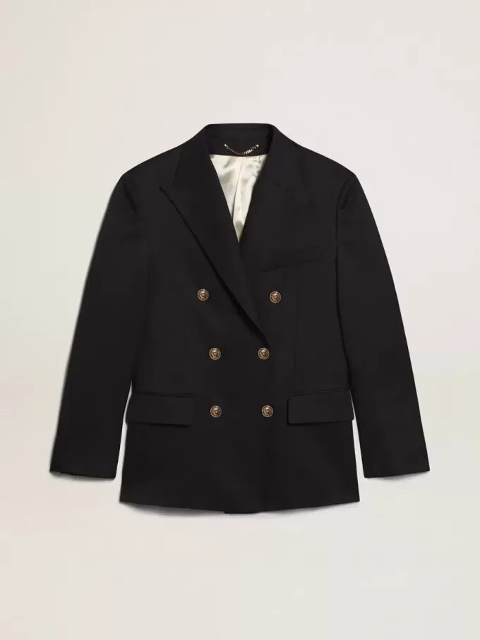 Blazer cruzado para hombre en azul oscuro Blazer cruzado para hombre en azul oscuro