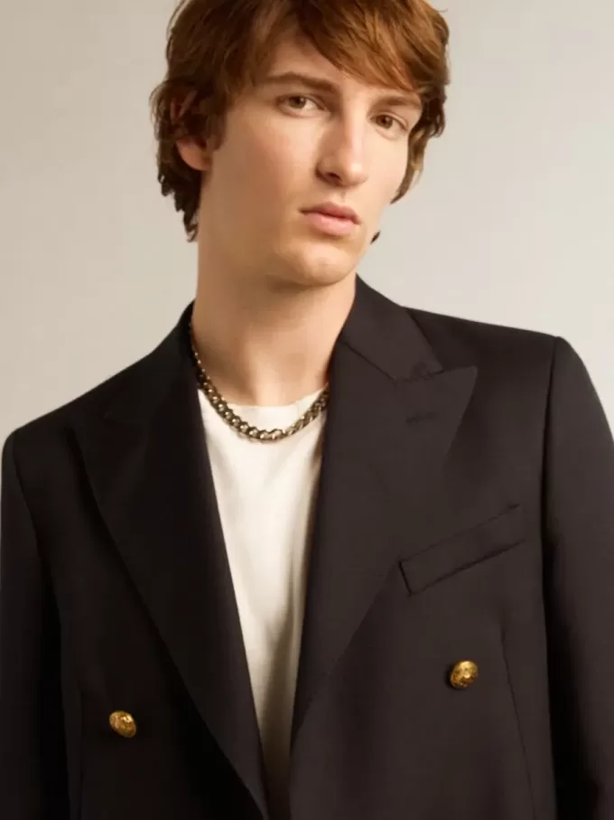 Blazer cruzado para hombre en azul oscuro Blazer cruzado para hombre en azul oscuro