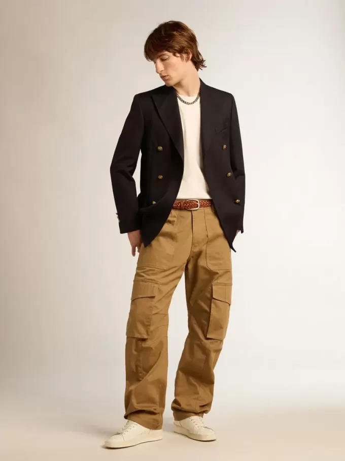 Blazer cruzado para hombre en azul oscuro Blazer cruzado para hombre en azul oscuro