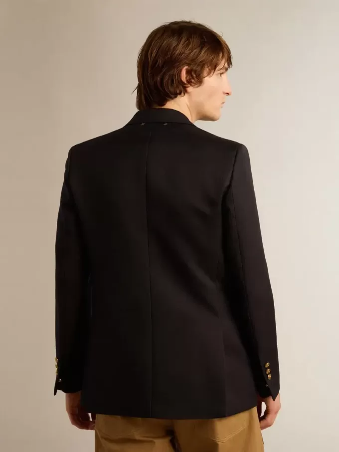 Blazer cruzado para hombre en azul oscuro Blazer cruzado para hombre en azul oscuro