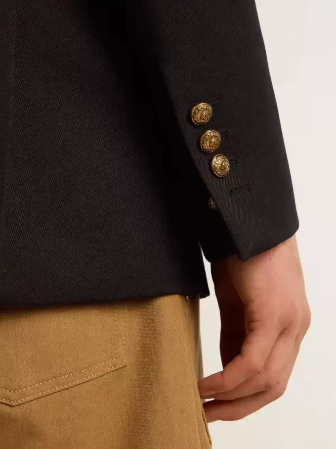 Blazer cruzado para hombre en azul oscuro Blazer cruzado para hombre en azul oscuro