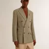 Blazer de doble botonadura para hombre en lana Shetland Blazer de doble botonadura para hombre en lana Shetland