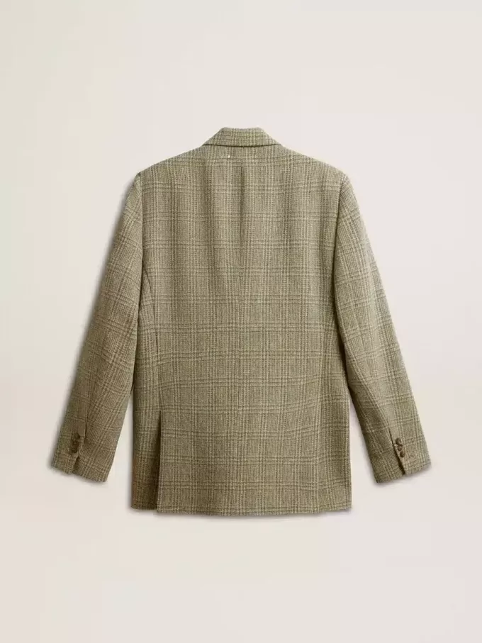 Blazer de doble botonadura para hombre en lana Shetland Blazer de doble botonadura para hombre en lana Shetland