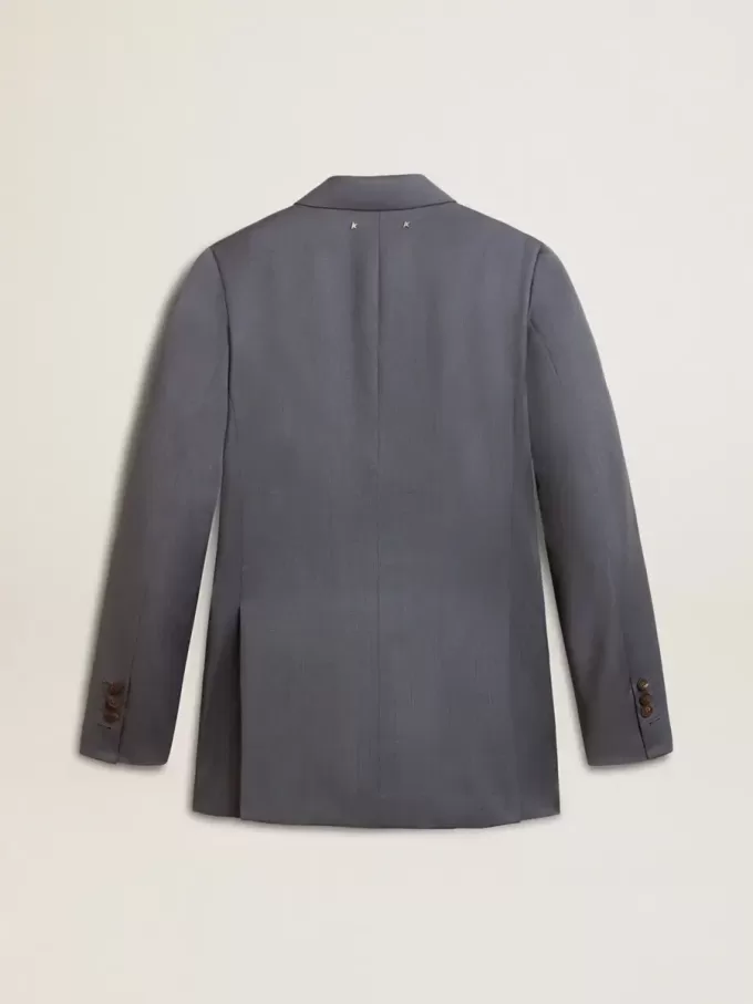 Blazer de doble botonadura para mujer en azul celeste Blazer de doble botonadura para mujer en azul celeste