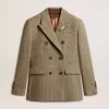 Blazer de doble botonadura para mujer en lana Shetland Blazer de doble botonadura para mujer en lana Shetland