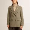 Blazer de doble botonadura para mujer en lana Shetland Blazer de doble botonadura para mujer en lana Shetland