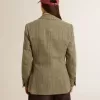Blazer de doble botonadura para mujer en lana Shetland Blazer de doble botonadura para mujer en lana Shetland