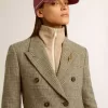 Blazer de doble botonadura para mujer en lana Shetland Blazer de doble botonadura para mujer en lana Shetland